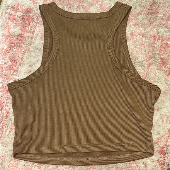 Brown Ribbed Tank Top - Picture 3 of 3